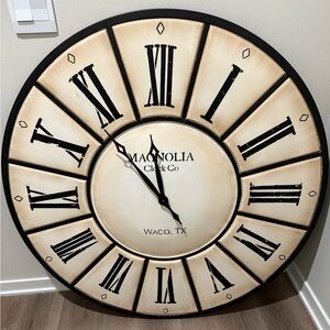 Magnolia Home Furniture Round Iron Village Wall Clock 4 Foot Waco Texas Farm